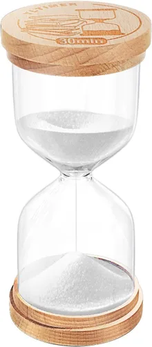 Vista 13 de Temporizador de Arena de 1 Minuto, Reloj de Arena de Madera, Reloj de Arena Azul Pequeño, Reloj de Arena de 1 Minuto para Aula, Juego, Decorativo