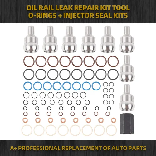 Vista 2 de Dasbecan Paquete de 8 kits de juntas tóricas/inyectores de herramientas de bola de alta presión compatibles con Ford 6.0L Powerstroke 2003-2010 Kit