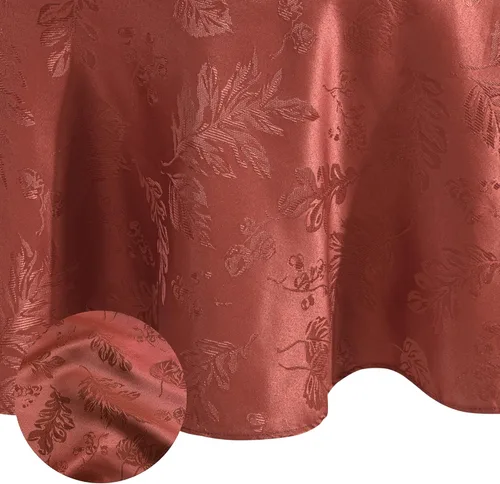 Vista 20 de Elrene Home Fashions. - Elegante mantel de damasco, diseño de hojas tejidas.