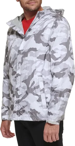 Vista 3 de Tommy Hilfiger Chaqueta con capucha impermeable y ligera para hombre