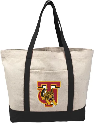 Vista 92 de Campus Lab Bolsa de lona con logotipo primario colegiado con bolsillo externo, bolsa de hombro reutilizable para ir de compras, playa Águilas A&m