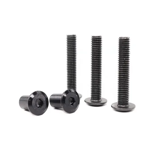 Vista 8 de Juego de 10 tornillos para muebles M8 x 0.591 in, color negro, con tuerca de pasador de barril M8 x 0.591 in