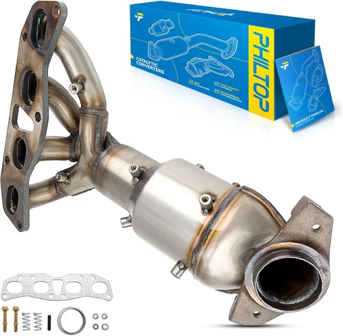 Vista 81 de PHILTOP Convertidor Catalítico de Ajuste Directo para Murano 2009 2010 2011 2012 2013 2014 3.5L, Cáscara de Acero Inoxidable Aluminio 203-1010