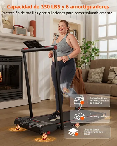 Vista 4 de Walking Pad, Anylife Incline Walking Pads Under Desk 330lb Capacity, 2.5HP Portable Treadmills for Home, Compact Treadmill Small Running Pad with