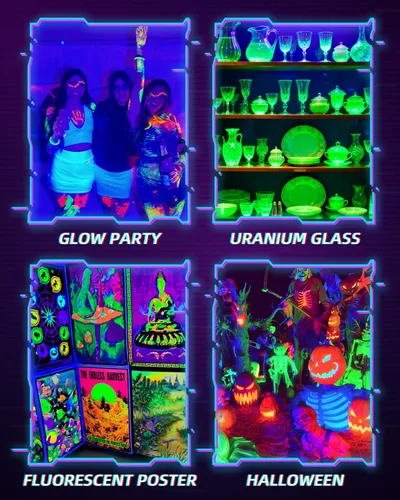 Vista 6 de Barra de Luz Negra de 40W, Luz Negra LED con Cable de 6 Pies e Interruptor, Luces Negras para Fiesta Fluorescente, Halloween, Cumpleaños, Pintura