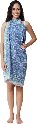 Vista 4 de Pareo de playa para traje de baño para mujer, falda envolvente con estampado a mano