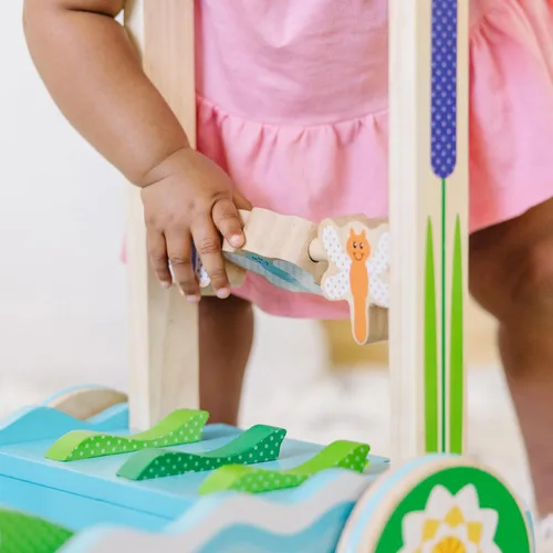 Vista 5 de Melissa & Doug - Juguete con patrón de bloques y tablas, juguete clásico, Azul claro