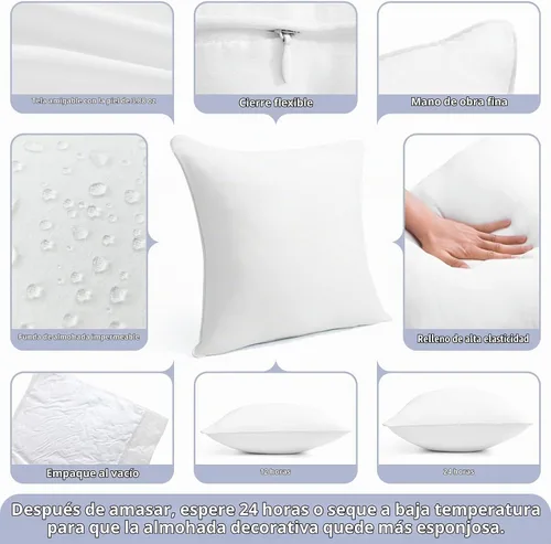 Vista 5 de Juego de 2 rellenos de almohada para exteriores, 12 x 20 pulgadas, impermeables, rectangulares, lumbares, decorativas, de alta calidad, para sofá