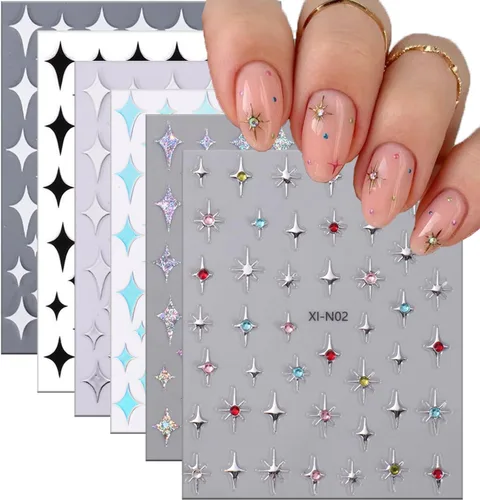 Vista 8 de Calcomanías de uñas de San Valentín, 6 unidades, calcomanías de uñas de corazón 3D, autoadhesivas, calcomanías de arte de uñas, diseño de flores