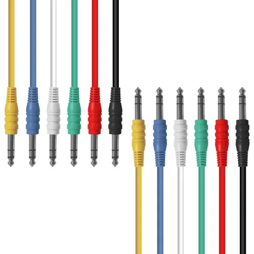 Vista 9 de AxcessAbles 1/4" TRS a 1/4" TRS - Cables de conexión estéreo equilibrados (6 unidades, 1 pie)