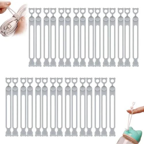 Vista 19 de Organizador de cables de datos, organizador de auriculares de silicona actualizado 2025, organizador de cables, bridas de cables de silicona
