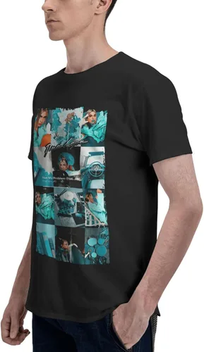 Vista 5 de Camiseta de algodón de manga corta con cuello redondo y ajuste regular para hombre