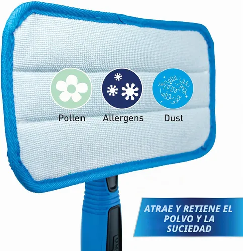 Vista 7 de Unger Kit profesional de limpieza de ventanas interiores ProClean con poste de 2 pies, herramienta de lavado con cabezal giratorio para esquinas