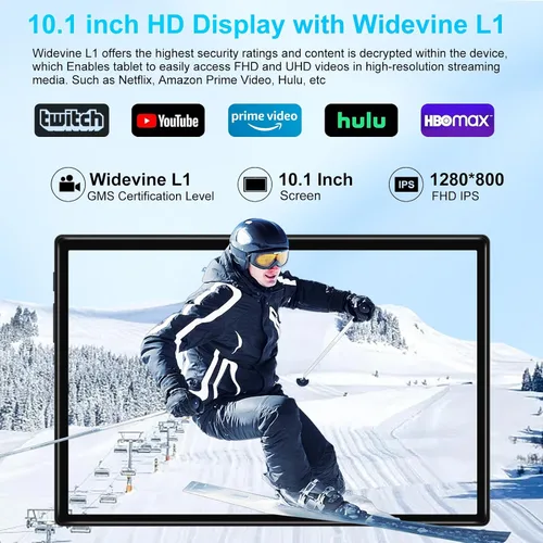 Vista 3 de Tablet 2026, tabletas Android 15 de 10 pulgadas 22GB+128GB+1TB Expand, tableta electrónica 2 en 1 Octa-Core con funda de teclado y mouse, batería