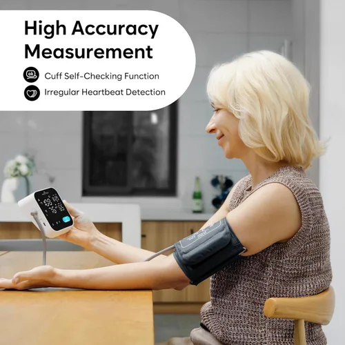 Vista 5 de Monitor de presión arterial para uso doméstico: máquina inteligente Easy@Home BP con aplicación MyHeartPal gratuita, brazalete XL de presión