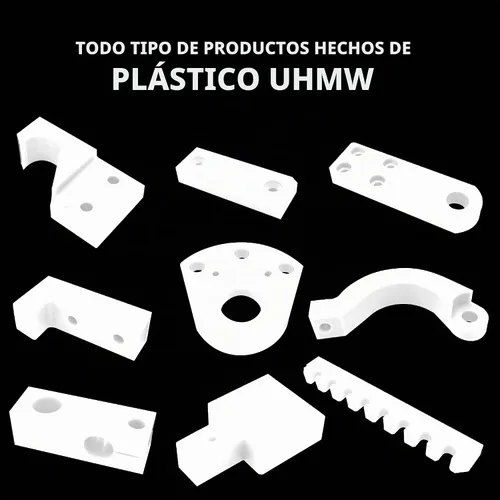 Vista 6 de UHMW - Bloque de golpeo de polietileno de peso molecular ultra alto rectangular, bloques de plástico sólido para mecanizado, mejoras del hogar Blanco