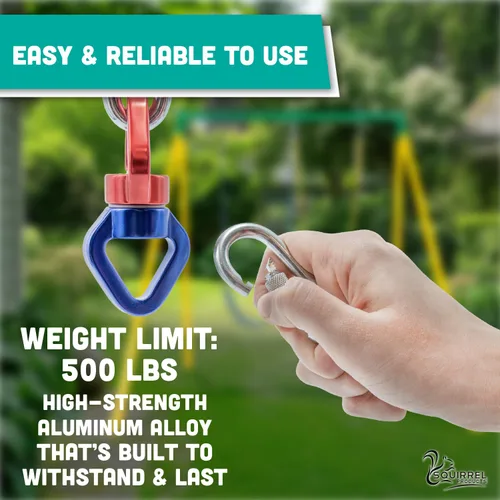 Vista 6 de Ultimate Swing Bundle – Columpio de platillo gigante de 40 pulgadas y giratorio resistente, capacidad de 500 libras, perfecto para diversión
