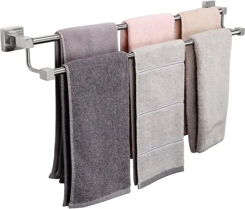 Vista 15 de TocTen Barra Doble para Toallas de Baño - Toallero de Acero Inoxidable SUS304 Reforzado para Baño, Accesorios de Baño Barra Doble para Toallas
