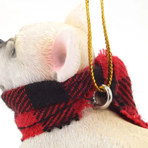 Vista 5 de Needzo Adorno navideño de bulldog, decoración festiva para colgar para mascotas, regalos para amantes de los perros, 2.5 x 1.3 x 2.5 pulgadas