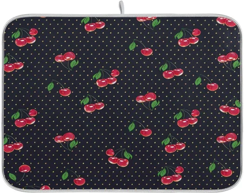 Vista 30 de Tapete de secado de platos, girasoles en madera, tapete de secado reversible absorbente de flores, tapete de secado de platos, tapete para secar