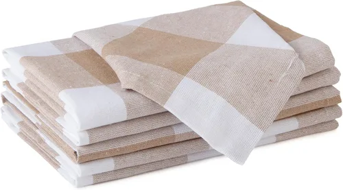 Vista 26 de Encasa XO Juego de 12 servilletas de tela de cóctel Servilletas de mesa de algodón puro Tamaño (9 x 9 pulgadas) Coral Solid Lavable a máquina