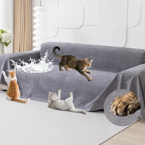 Vista 16 de Protector de muebles contra arañazos para gatos, antideslizante, impermeable, para mantener alejados a los gatos, protectores de sofá aptos