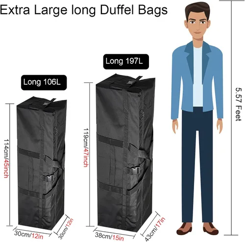 Vista 3 de Bolsa de viaje plegable, extra grande, bolsa de viaje para hombres y mujeres, caja de mudanza, aviones, hospital, tienda de campaña