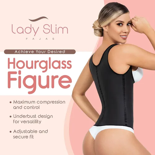 Vista 5 de LadySlim by NuvoFit Fajas Colombiana - Chaleco de látex completo para la cintura, faja de entrenamiento, corsé de entrenamiento