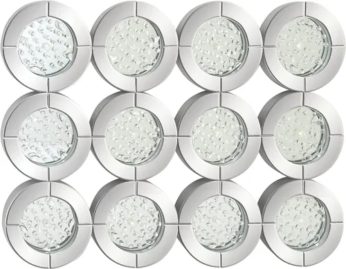 Vista 2 de Deco 79 Espejo de pared de cristal con cristales flotantes, 39 x 2 x 29 pulgadas, plateado