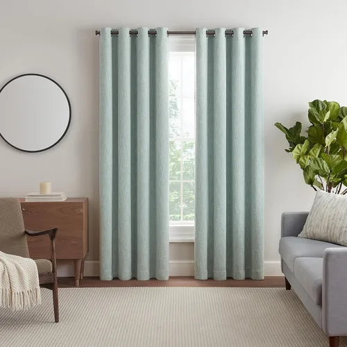 Vista 11 de Eclipse Décor Quinn - Cortina opaca 100 % sólida, con textura, absolutamente cero para privacidad, perfecta como cortinas de sala de estar