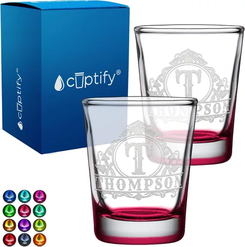 Vista 60 de Vaso de chupito personalizado con nombre de círculo elaborado de 2 onzas, parte inferior negra grabada con texto personalizado para regalos, bodas