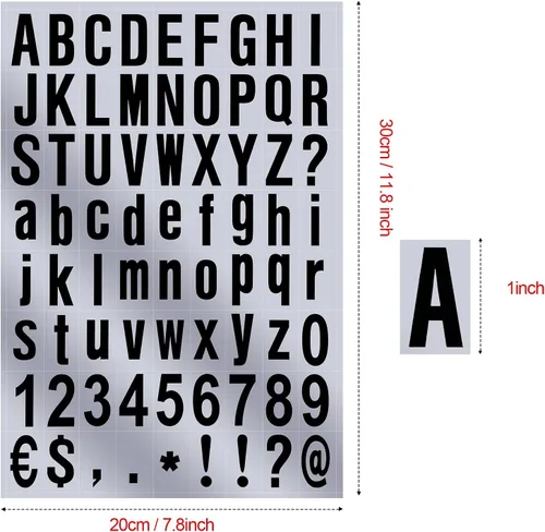 Vista 3 de Zonon 8 hojas de pegatinas de números para buzón, kit de letras y números de vinilo autoadhesivo para buzón, letreros, ventana, puerta, automóviles