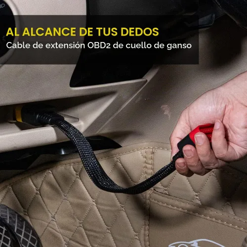 Vista 9 de LAUNCH Cable de Extensión OBD2 Completo de 16 Pines Macho a Hembra OBDII, Cable Extensor de Diagnóstico para Automóvil, Conector Reforzado de Nylon
