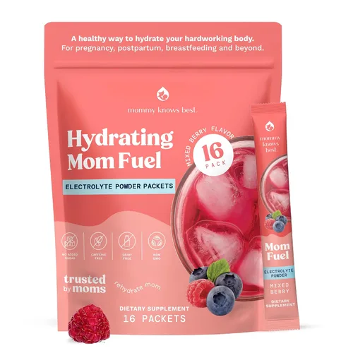 Vista 5 de Dúo de apoyo a la lactancia materna: mezcla hidratante de electrolitos para mamá (16 unidades) + polvo de levadura de cerveza Mommy Knows Best