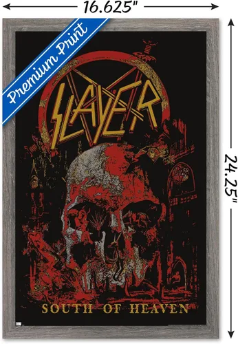 Vista 3 de Trends International Slayer - Póster de pared del sur del cielo, 22.4 pulgadas de largo x 14.7 pulgadas, versión enmarcada en madera de granero