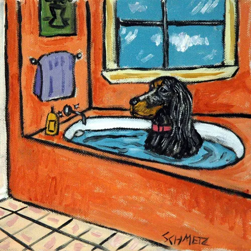 Vista 2 de Gordon Setter taking a bath bather bathroom decor Dog art tile coaster gift