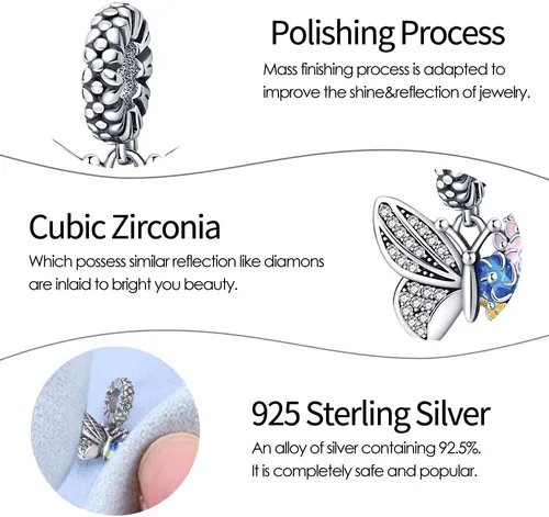 Vista 2 de Dije clásico para mujer, pulsera de plata de ley 925, regalo de cuentas, se puede combinar con mujeres y niñas