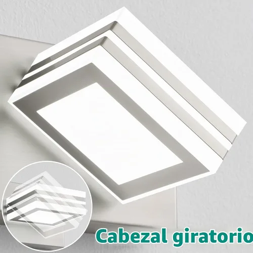 Vista 2 de SOLFART Lámparas LED para tocador de baño: 3 luces de níquel cepillado moderno acrílico para pared de baño sobre espejo de 20 pulgadas 5CCT Níquel