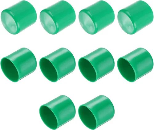 Vista 212 de uxcell 10 tapas de goma para extremos de 0.591 in de identificación, tapa de extremo redondo, protectores de rosca de tornillo, color negro