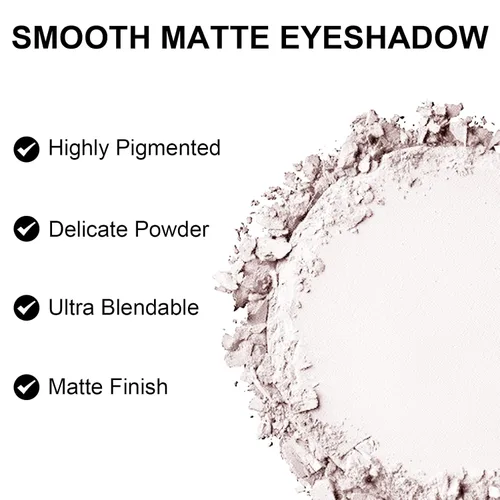 Vista 5 de Sombra de ojos mate individual, Sombra de ojos blanco hueso, Polvo ligero ultrafino, Sombra de ojos con base de imprimación iluminadora, Alto