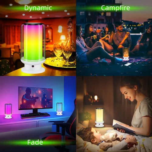 Vista 4 de BIGMONAT Lámpara de mesita de noche para niños con control remoto, luz LED de escritorio que cambia de color con ajuste de temporizador, luz