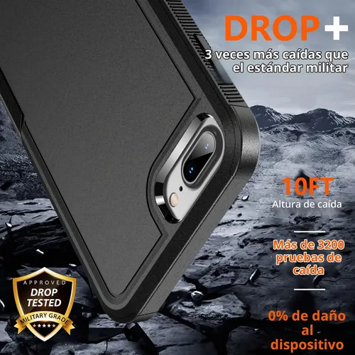 Vista 4 de SPIDERCASE para iPhone 7/8 Plus, [protección contra caídas de 10 pies de grado militar] [antideslizante]