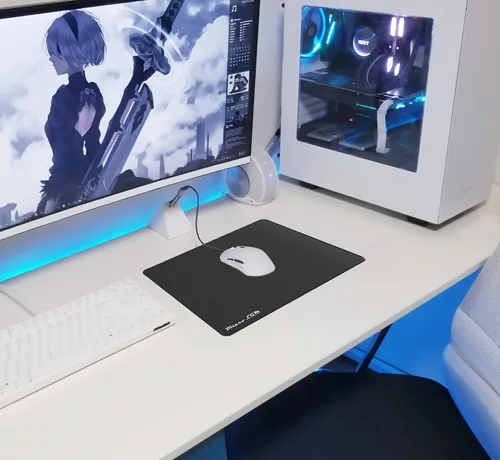 Vista 7 de Alfombrilla de mouse rígida de 3 capas con superficie de plástico, compatible con ratones de alto DPI, gestos rápidos que mejoran la precisión