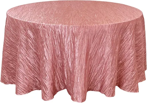 Vista 34 de YOUR CHAIR COVERS - Mantel redondo de 90 pulgadas con arrugas color rubor de tafetán – Elegante mantel brillante para bodas, fiestas y eventos