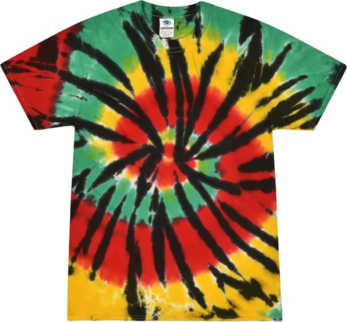 Vista 6 de Colortone Camisetas de teñido anudado de araña para hombres y mujeres, camisetas unisex de manga corta con teñido anudado para adultos Blaze
