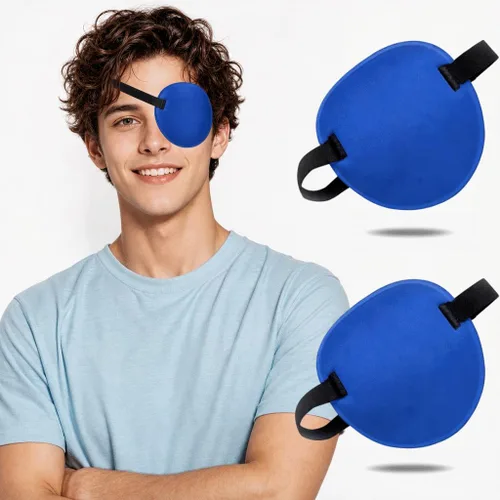 Vista 16 de 2 parches oculares ajustables para tratar la ambliopía u ojo vago, válidos para el ojo derecho o izquierdo, color negro