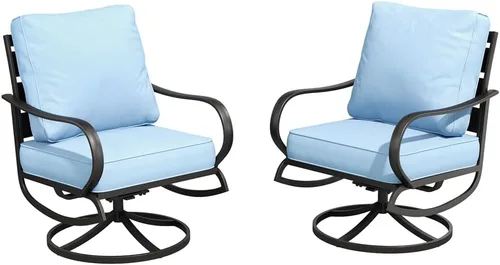 Vista 45 de MFSTUDIO Juegos de muebles de patio, sofás de conversación de metal para exteriores con 1 sofá de 3 asientos para jardín, cojín beige