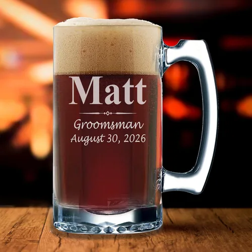 Vista 5 de My Personal Memories Juego de 3, juego de 5 juegos de 7 y más vasos de cerveza personalizados para padrinos de boda, grabado personalizado, tazas
