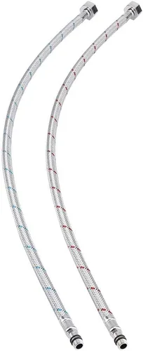 Vista 2 de Conector de grifo de compresión de acero inoxidable, manguera de suministro de agua flexible Se del grifo, Bdsxc66 para agua fría y caliente