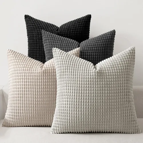 Vista 10 de MIULEE Farmhouse - Juego de 4 fundas de almohada decorativas de 16 x 16 pulgadas, color marrón y verde Modern Natural Rustic Throw Pillows Neutral